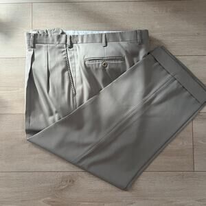 Brioni Wool Pleated Pants Cannes Dress Trousers Tan Size 40R JL